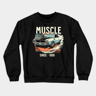 Vintage Muscle Car Print Funny illustration art Crewneck Sweatshirt